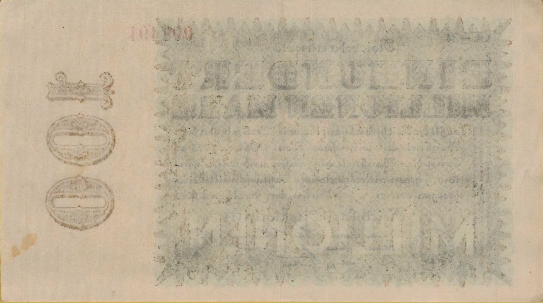 Germany 100000000 1923 UNC P-107/e